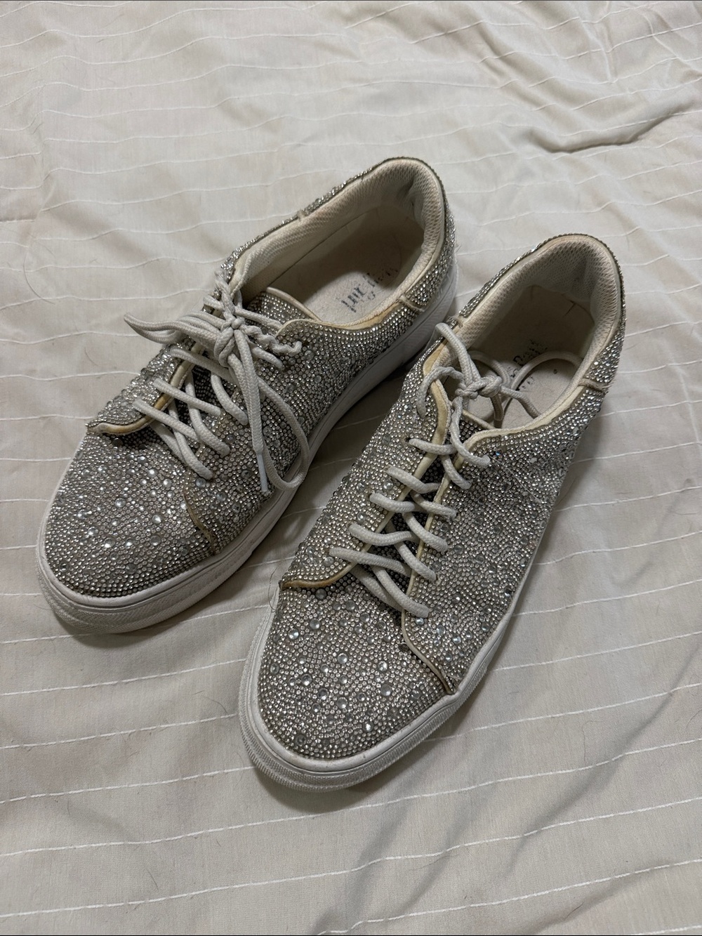 Hey Girl Sparkling Crystal-Embellished Women's Sneakers - Silver